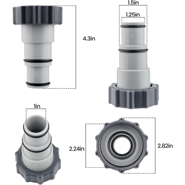 Poolslangeadapter, 2 stk. slangeadapter pooladapter A til swimmingpool 32-38mm til pumper pooltilbehør med gevind, tætningsring