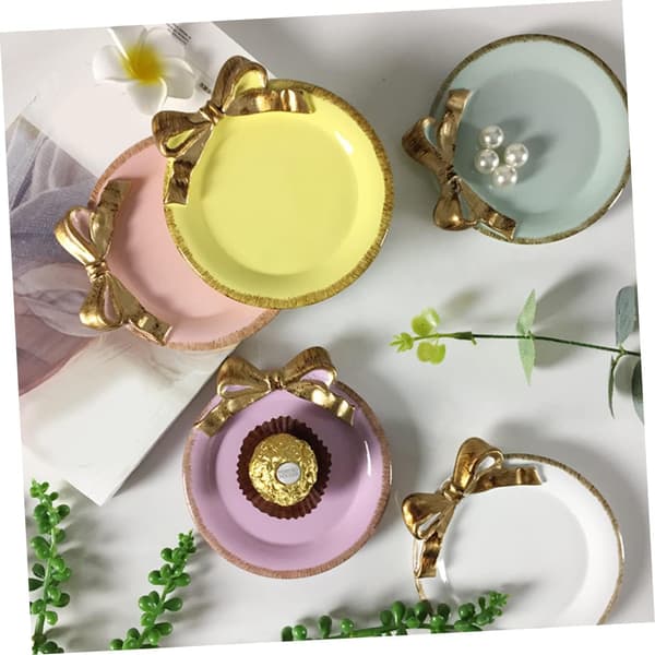 Serveringsfat Elegant Rosett Dekorativ Servis för Servering av Dessert Frukt Rosa Harts
