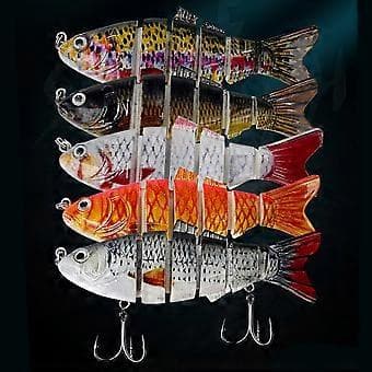 5 st Fiske Drag Multi Ledade Swimbaits Hårda Beten Långsamt Sjunkande Simulerade Simmande Drag för Sötvatten Saltvatten
