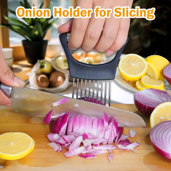 Løkhakker, løkholder for kutting, grønnsakskutter i rustfritt stål, tomatkutter, holder for sitron og avokado, egg