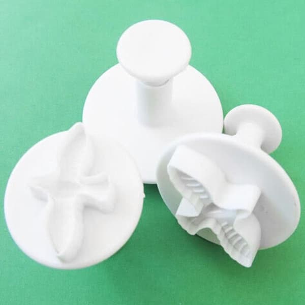 3 stk. dueformede cupcake fondant kagedekorationsværktøjer Stempelkiksforme Kaesi