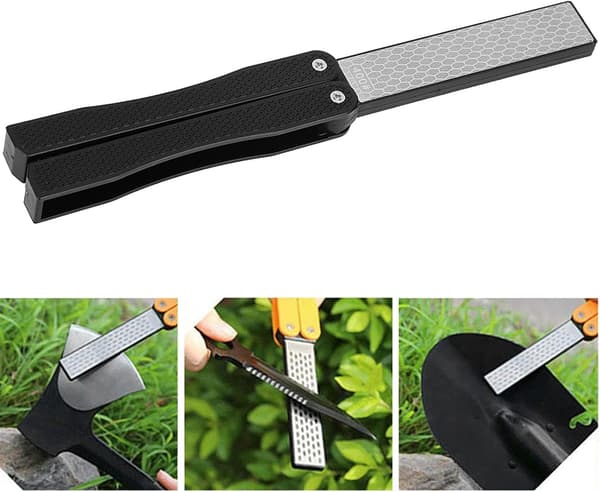 KooingTech Whetstone Knife Sharpener 400 Grit Garden Tool Sharpener for Chopping Wood Sharpening Gardening (Black)