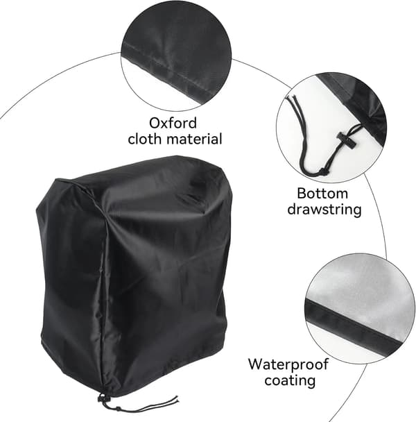 Microscope Dust Cover, Waterproof 210D Oxford Fabric Protective Case for Laboratory Use, Full Size, Black