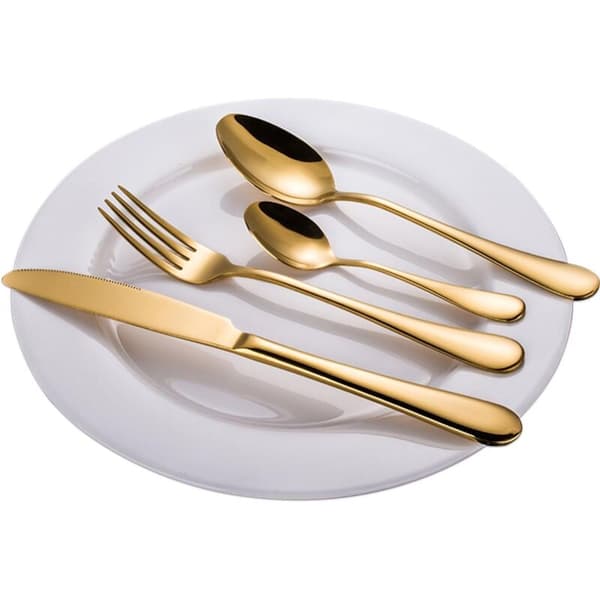 24-dele guld og moderne bestiksæt, rustfrit stål