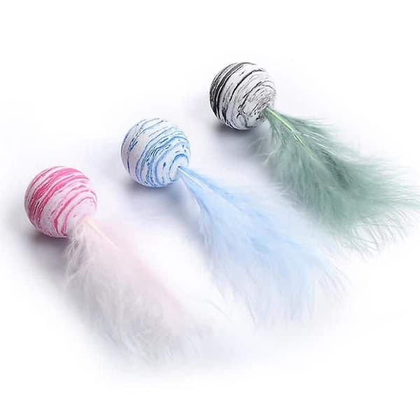 Cat Pet Toy Star Structure Ball Throwing Cat Accessories Light Feather Foam Kitten Interactive Fun Entertainment Toy (Green)