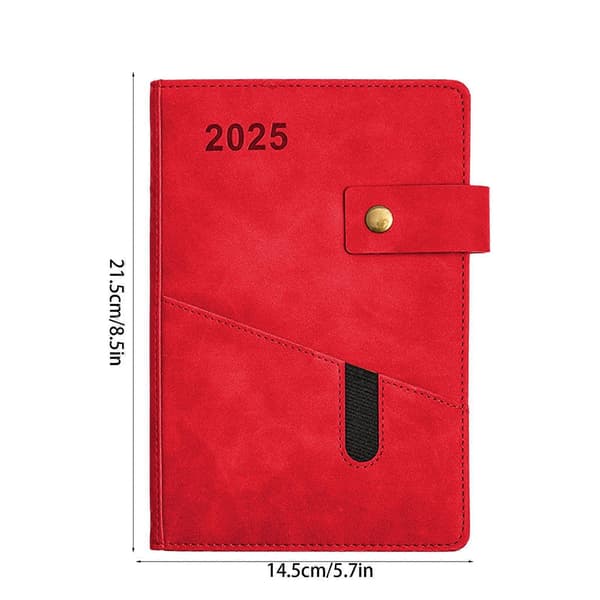 2025 Kalender 365 Dages Kalender Planlægger Notesblok Imitationslæder Omslag 400 Sider Notesbog Egnet Til Julegaver