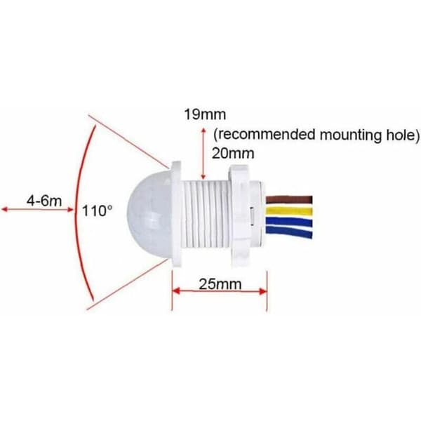 Infrared Motion Detector LED Downlight PIR 100v-240v Light Switch - for Automatic Hallway Lighting