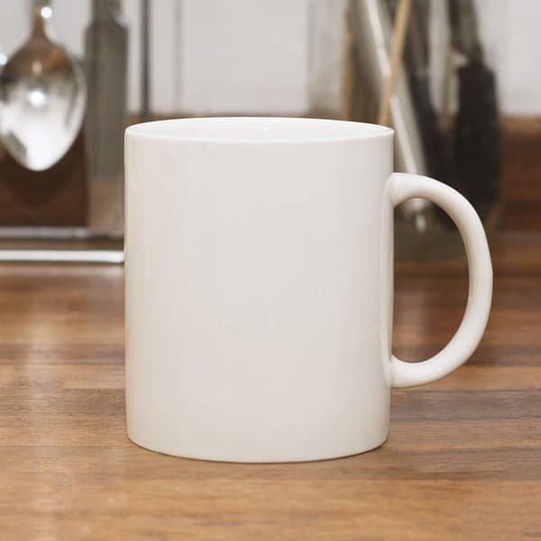 Ceramic Coffee Mug with Middle Finger - Funny Gift for Humor Lovers - White KLB
