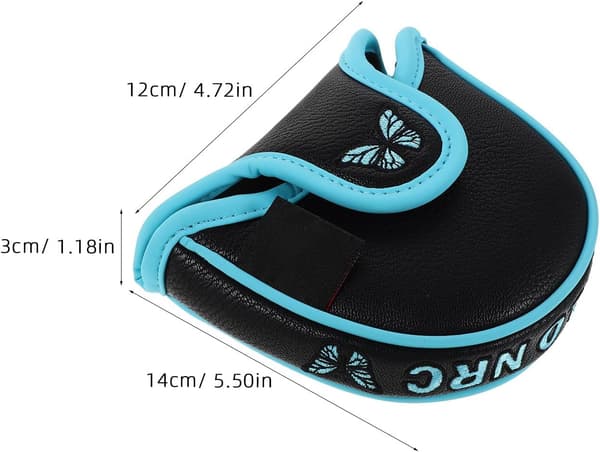 Golf Putter Cover Large Mallet Headcover with Butterfly Embroidery