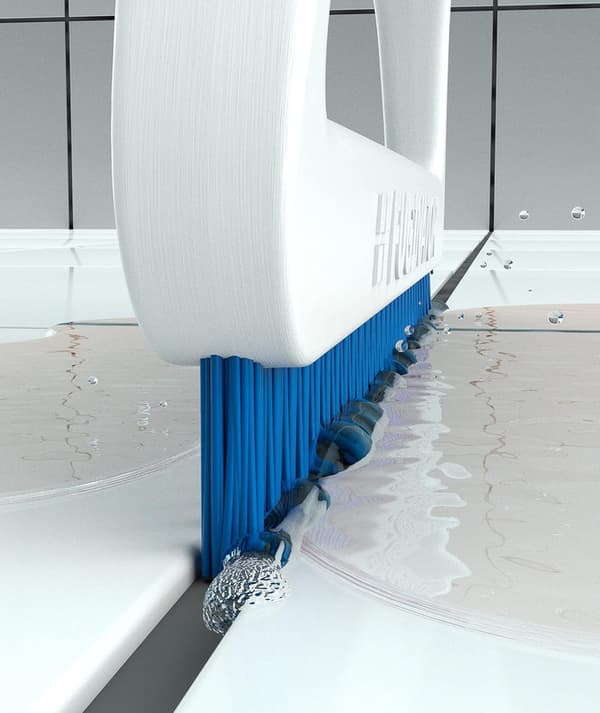 Fuginator Tile Grout Cleaning Brush for Bathroom, Kitchen, and Household Use (White/Blue)