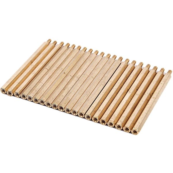 20 stk 60 mm x 66 mm M3 han til hun gevind messing PCB sekskant afstandsstykke