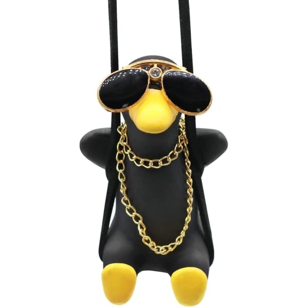 (Sort) Biltilbehør Swing Duck, Svingende Bilpynt, Bil A