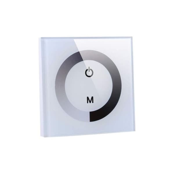 Wall-mounted Touch Light Switch, LED Dimmer Brightness Controller, Single Color Touch Panel for DC 12V-24V LED Strip Light Controller (White)