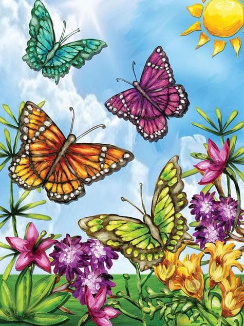 30x40cm 5D DIY Diamantmaling Full, Sommerfuglserie#C, DIY Diam