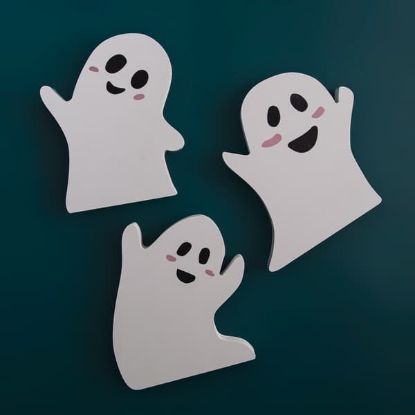 Halloween spøkelsespyntsett, Boo gresskaransikt grav edderkopp flaggermus S
