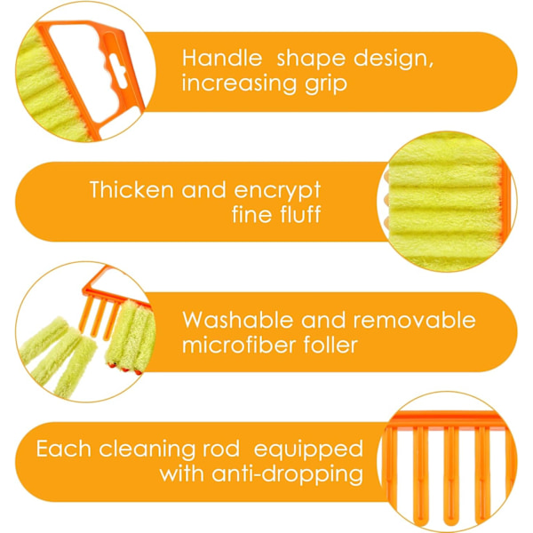 Window 7-finger Duster Tool Handheld Blinds Mini Du