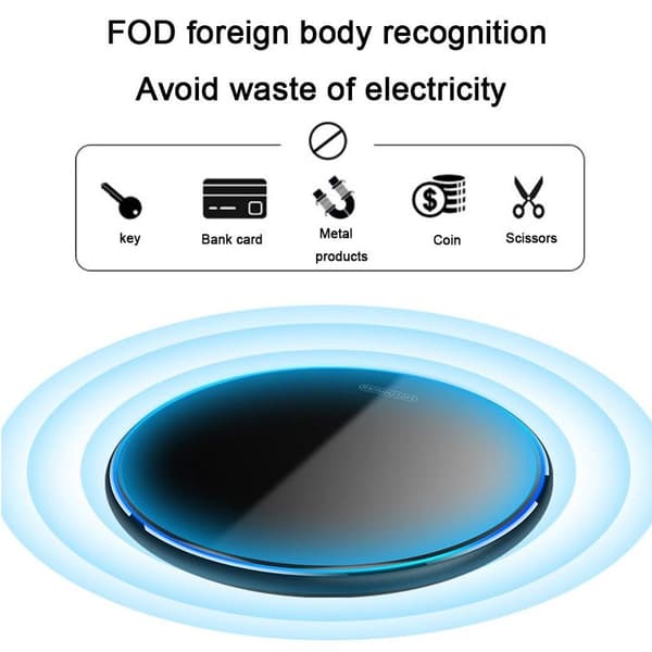 Wireless Charger, Qi 15W Inductive Charging Station, Wireless Black