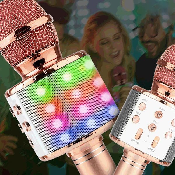 Trådlös Karaoke Mikrofon Bärbar Handhållen Mic Högtalare