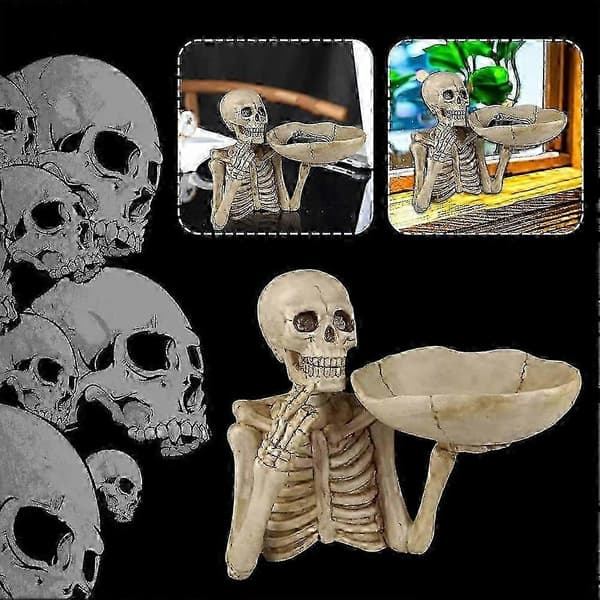 2026 Skjelett Oppbevaringspynt Skulptur Statue Rom Kontor Studie Halloween Dekor