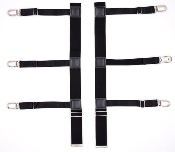 Herrskjortshållare Elastisk Halkfri Klämma Nylon Svart