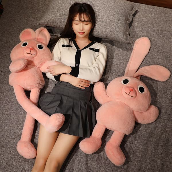 Popular 60cm Rabbit Doll with Pullable Ears, Plush Toy for Girls