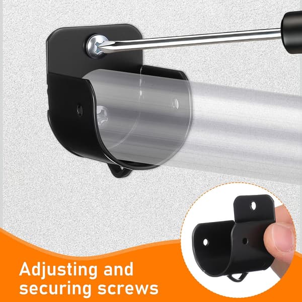 4pcs Wardrobe Rod Flange Sockets Shower Curtain Rod Bracket Iron Solid Color Design Classic Reliable Easy to Install