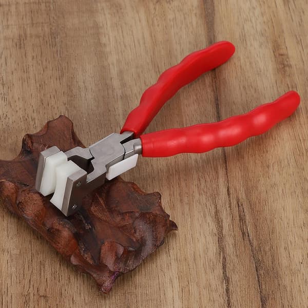 Double Flat & Round Nylon Back Pliers Jewelry Making Tool (D Type)