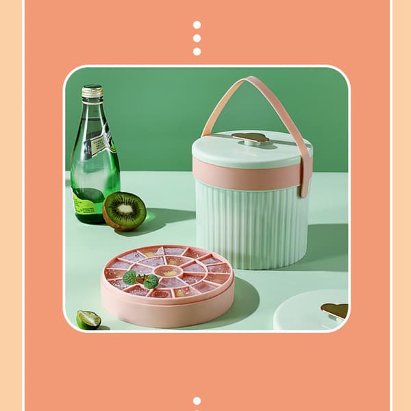 Ice Cube Tray 22 Compartments Easy Release Food Grade Silicone Ice Maker Mold with Lid for Freezer Pink and Green_tfrf