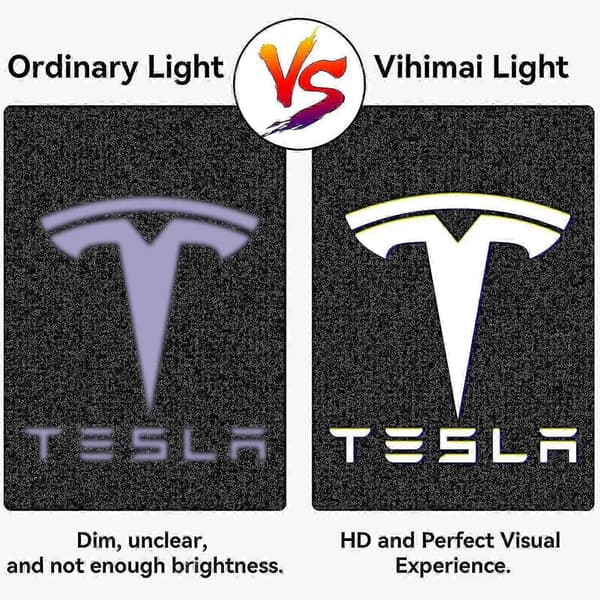 Tesla Model 3 Model Y Model S Model X Bildør Logo Projektor Lampe, 4 stk./pakke