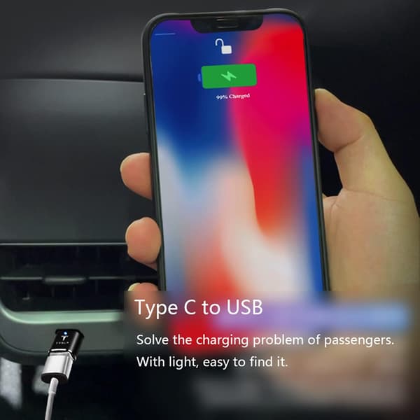 USB-C til USB-adapter passer til Tesla Model 3/Y/S/X, Tesla Model 3/Y-tilbehør, USB-C til USB 3.0-adapter, passer til de fleste elektroniske enheder