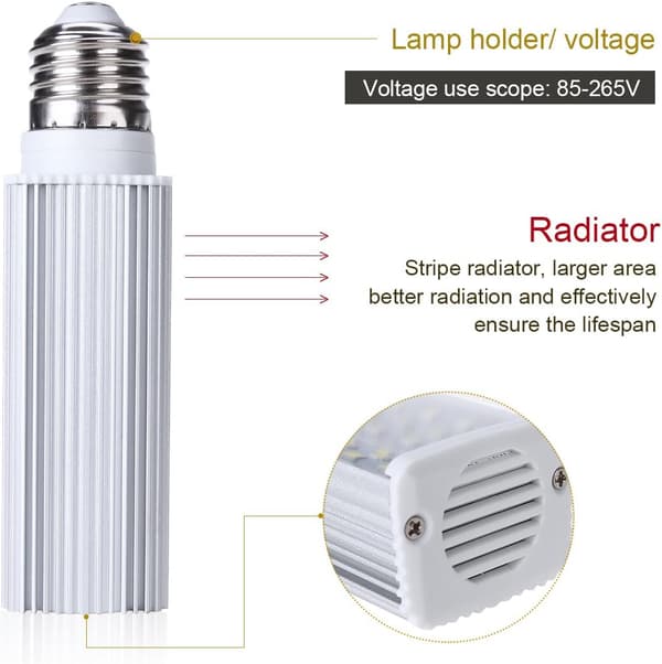 7W E27 LED-energilampa för alla akvarier och fiskboxar (vit)