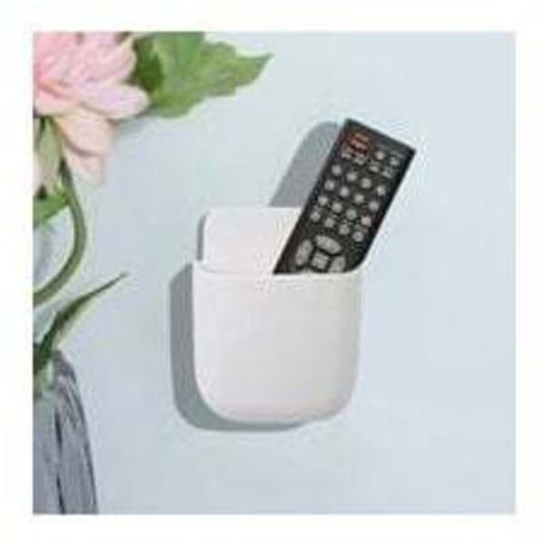 3-piece remote control holder, wall-mounted multimedia organizer, TV remote control storage box (white)