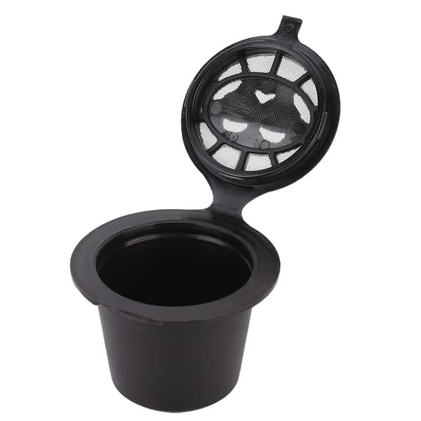 3 gjenbrukbare kaffekapsler til husholdning, påfyllbare kapsler, kopp som passer til Nespresso (svart)