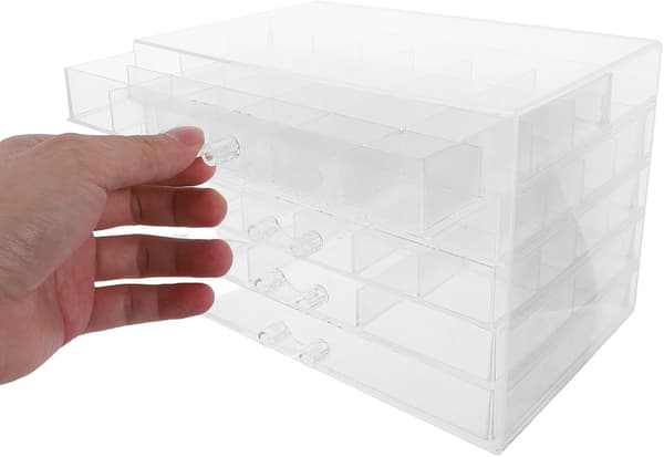 Øreringe Organizer Boks med 5 Skuffer, Plast Smykkeskrin