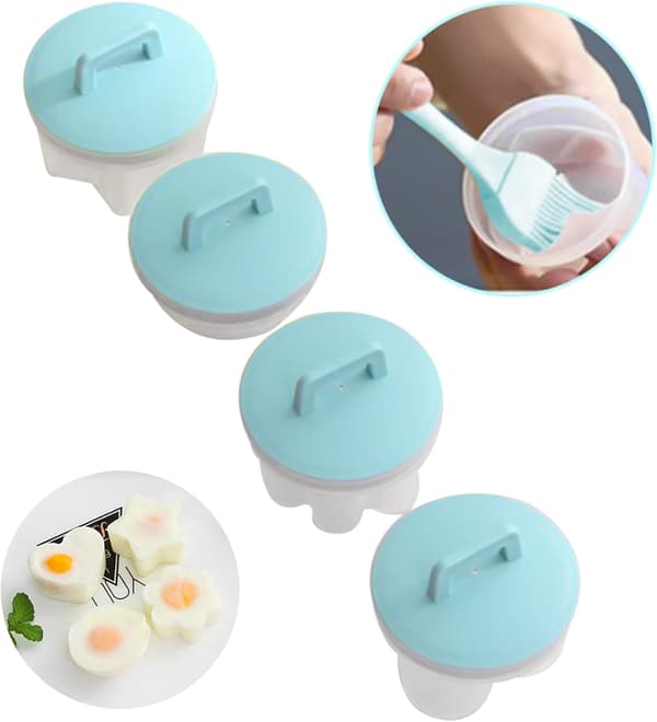 Egg Poaching Cups Egg Steamed Baking Mold Pudding Mold Cooking Tool for Kitchen 4PCS Egg Cooker Green