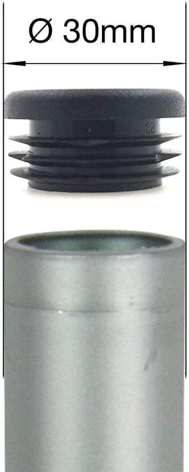 16 stk - Runde riflede endestykker til rørben til møbler, borde og stole (30 mm) af [Energiklasse A] 30mm 30mm