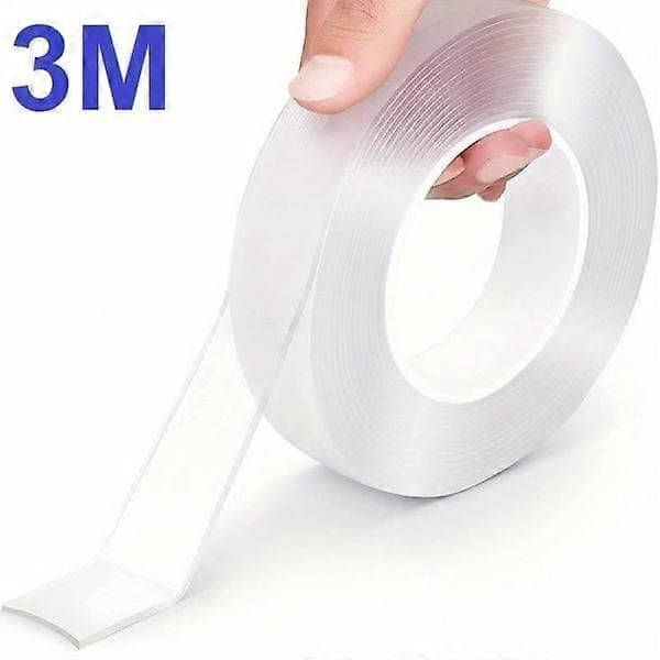 2 st 3 meter Dubbelsidig Nano Tejp Återanvändbar Transparent