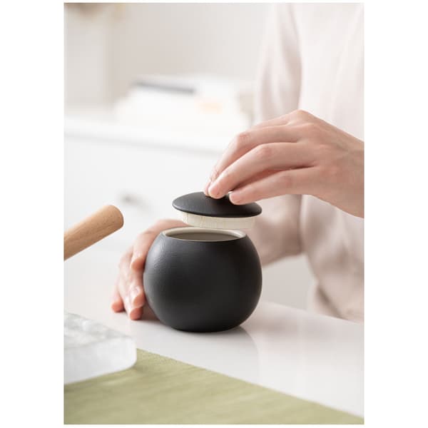 Ceramic Food Storage Containers with Lids, Decorative Teapot Jar for Tea Bags, Small Candy Storage Jars