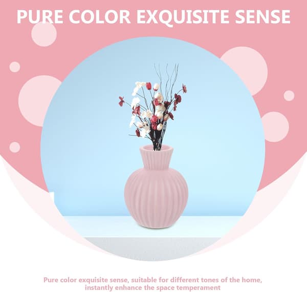Keramisk Blomstervase Unik Utvendig Design Enkel å Vedlikeholde Rosa Hydroponisk Beholder