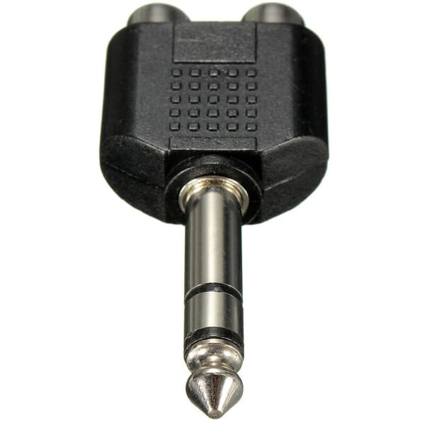 6,35 mm lydadapterkonverter 1/4 tomme han til stereo dobbelt RCA Y-splitter