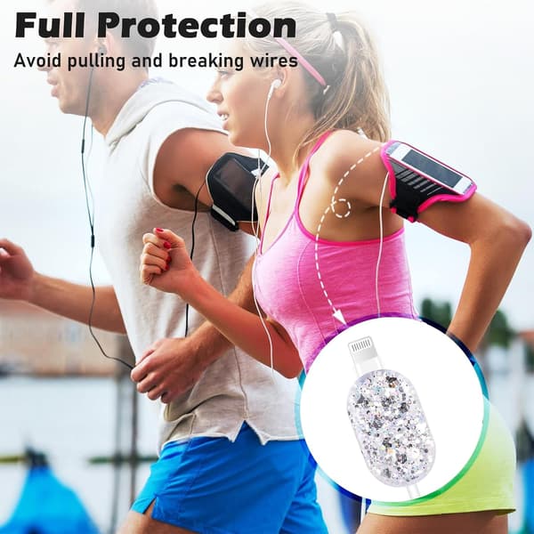 Cable Protector for iPhone 18W/20W Charger Clear Wave Edge Design, Data Cable Case Wire Cable Protector Phone Charger Protection for iPhone XR 8 11 12 13 14