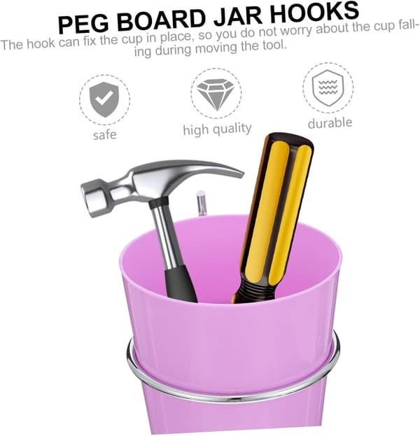 5 st Peg Board Burkkrokar Runda Krokar Pegboard Tillbehör Metall Peg Board Kopphängare