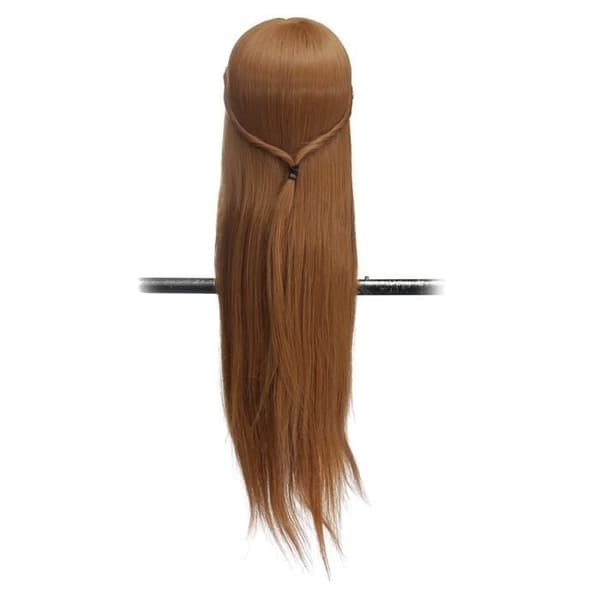 18 tommer Pro Stylinghode Langt Naturlig Brunt Hår Mannequin Frisyrmodell
