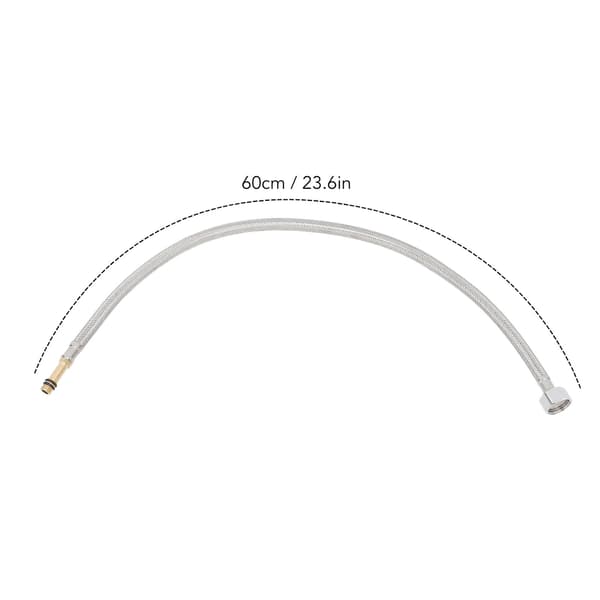 2 st flätade krananslutningsslangar, rostfritt stål, 60 cm, universella för badrumskök