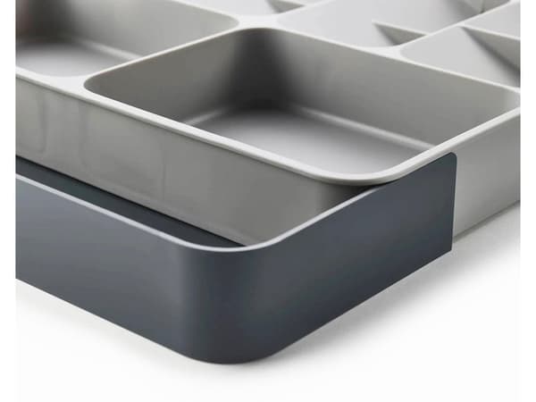 Extendable Cutlery Tray for Kitchen Drawer Plastic Grey 28–50x39 cm 868