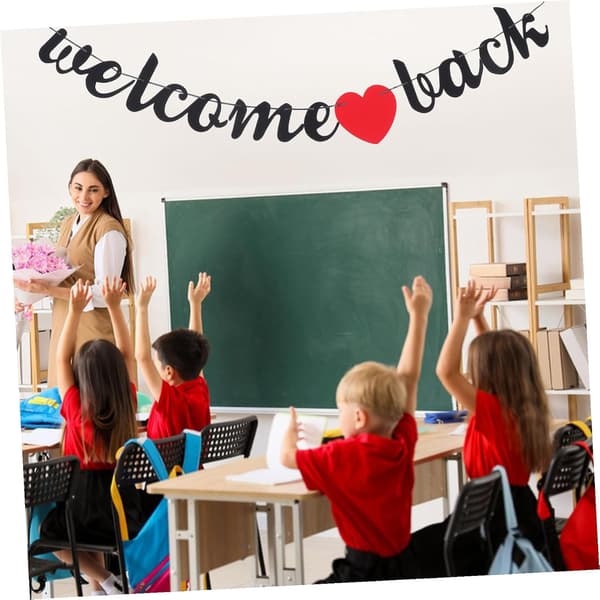 Welcome Back to School Banner, Reusable Alphabet Classroom Decorations, Party Hanging Banner