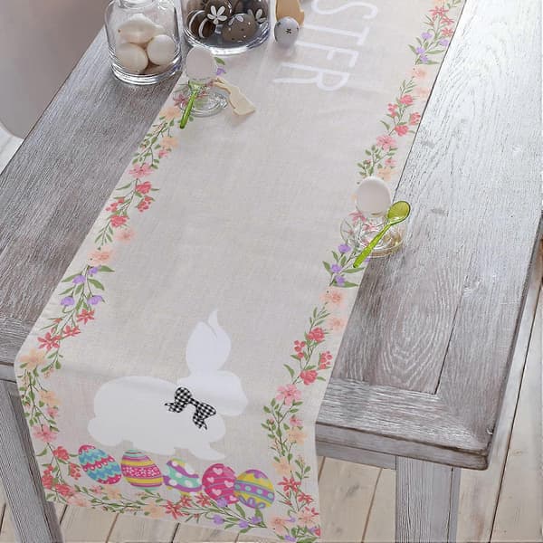 Easter Table Runners, Easter Bunny Tablecloths, Easter Home Egg Decoration - 13 x 36 inches (FMY)