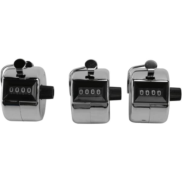 Hand Tally Counter, 3-pack 4-siffrig handhållen klapbräda Tally Counter med fingerring