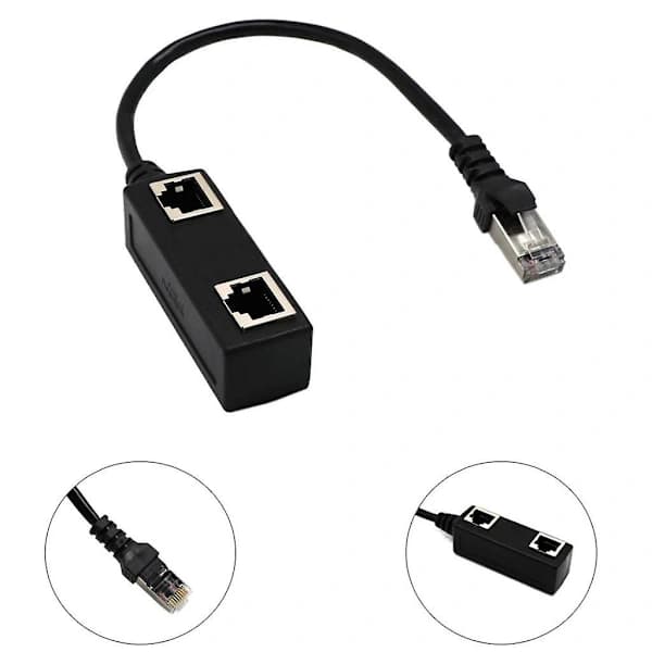 Han til 2 Hun LAN Ethernet Netværk Splitter Koblingsadapter Kabel