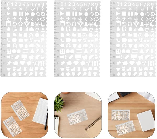5 Pcs Metal Drawing Stencils for Creative DIY Journal, Scrapbooking and Crafts, Reusable